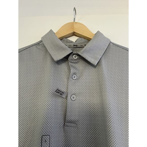 WALTER HAGEN P11 Textured Stripe Performance Polo Shirt Size L Gray Golf UPF 50 - Picture 4 of 9